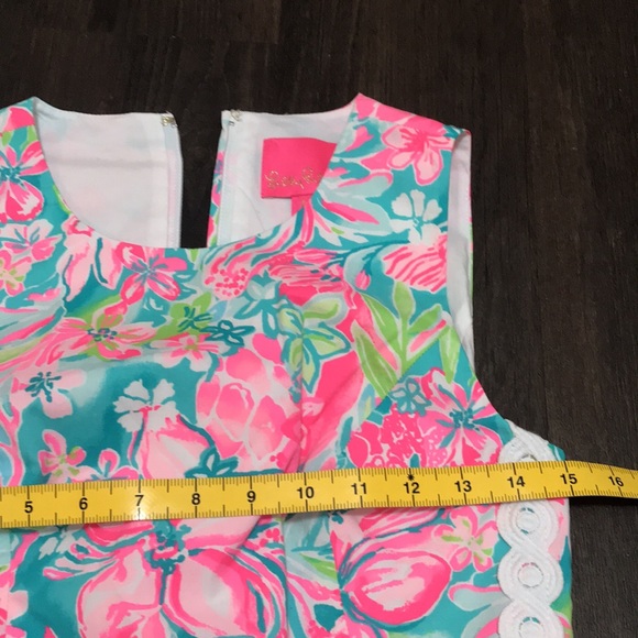 Lilly Pulitzer Mila Hot On The Scene Lilly Lace Detail Stretch Shift Dress 00 - Picture 11 of 13